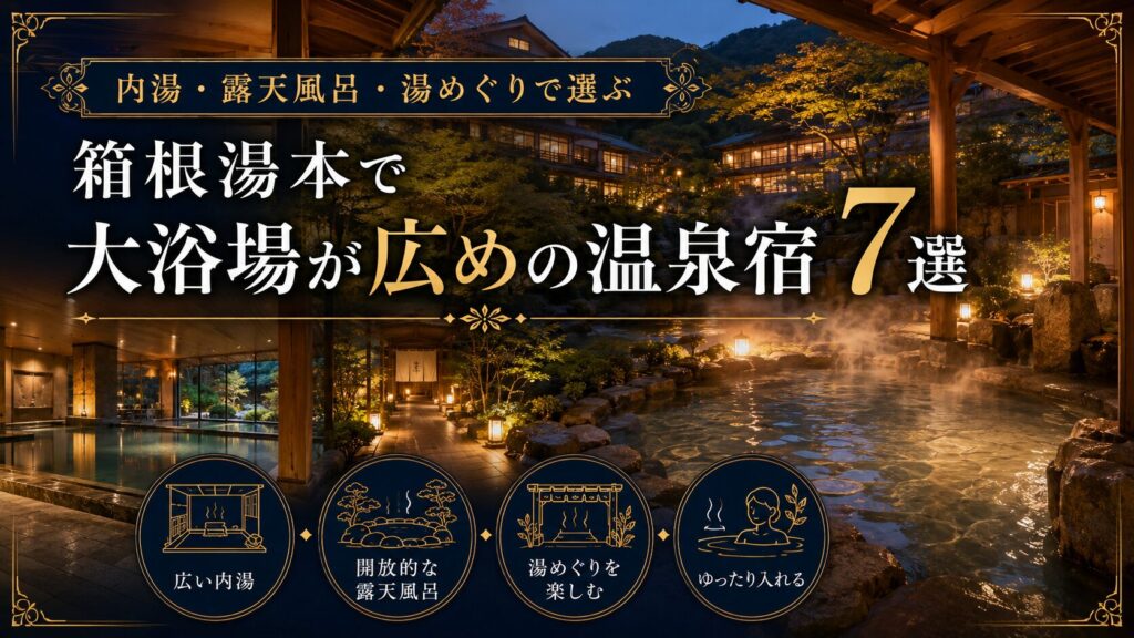箱根湯本で大浴場が広めの温泉宿7選｜内湯・露天風呂・湯めぐりで選ぶ