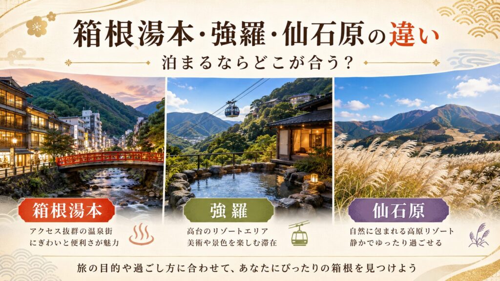 箱根湯本・強羅・仙石原の違い｜泊まるならどこが合う？