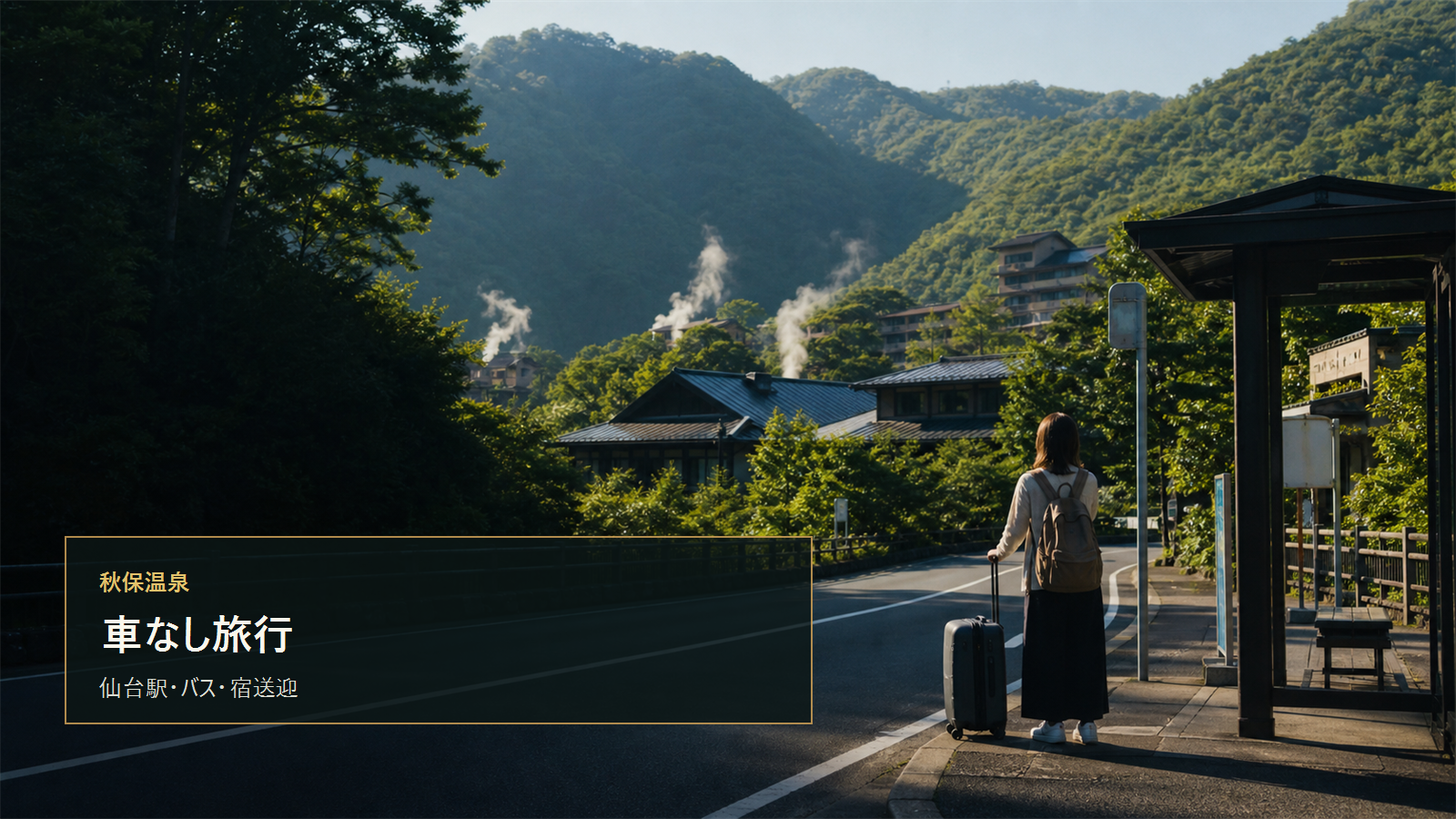 秋保温泉の車なし旅行を示す文字入りアイキャッチ