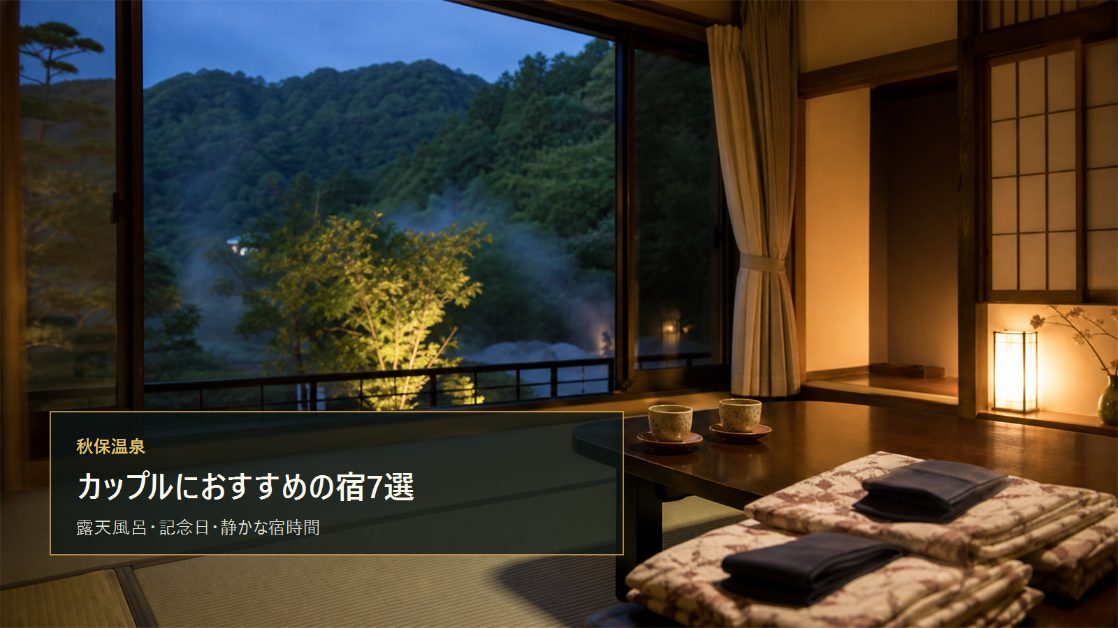 秋保温泉のカップル旅行を示す文字入りアイキャッチ