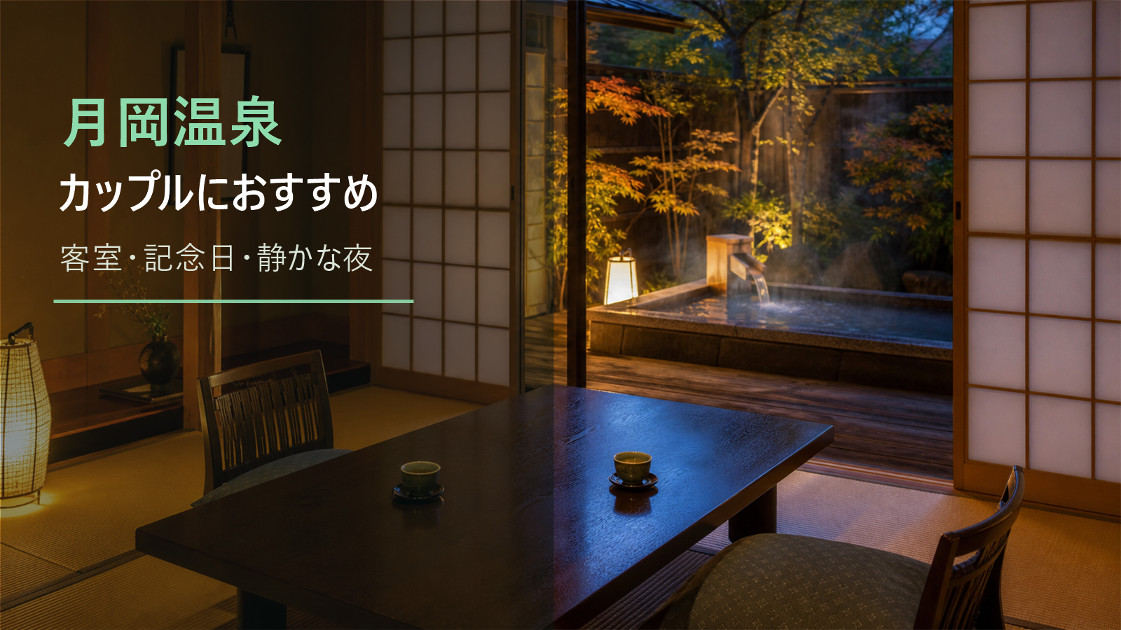 月岡温泉のカップル旅行向け宿を示す文字入りアイキャッチ
