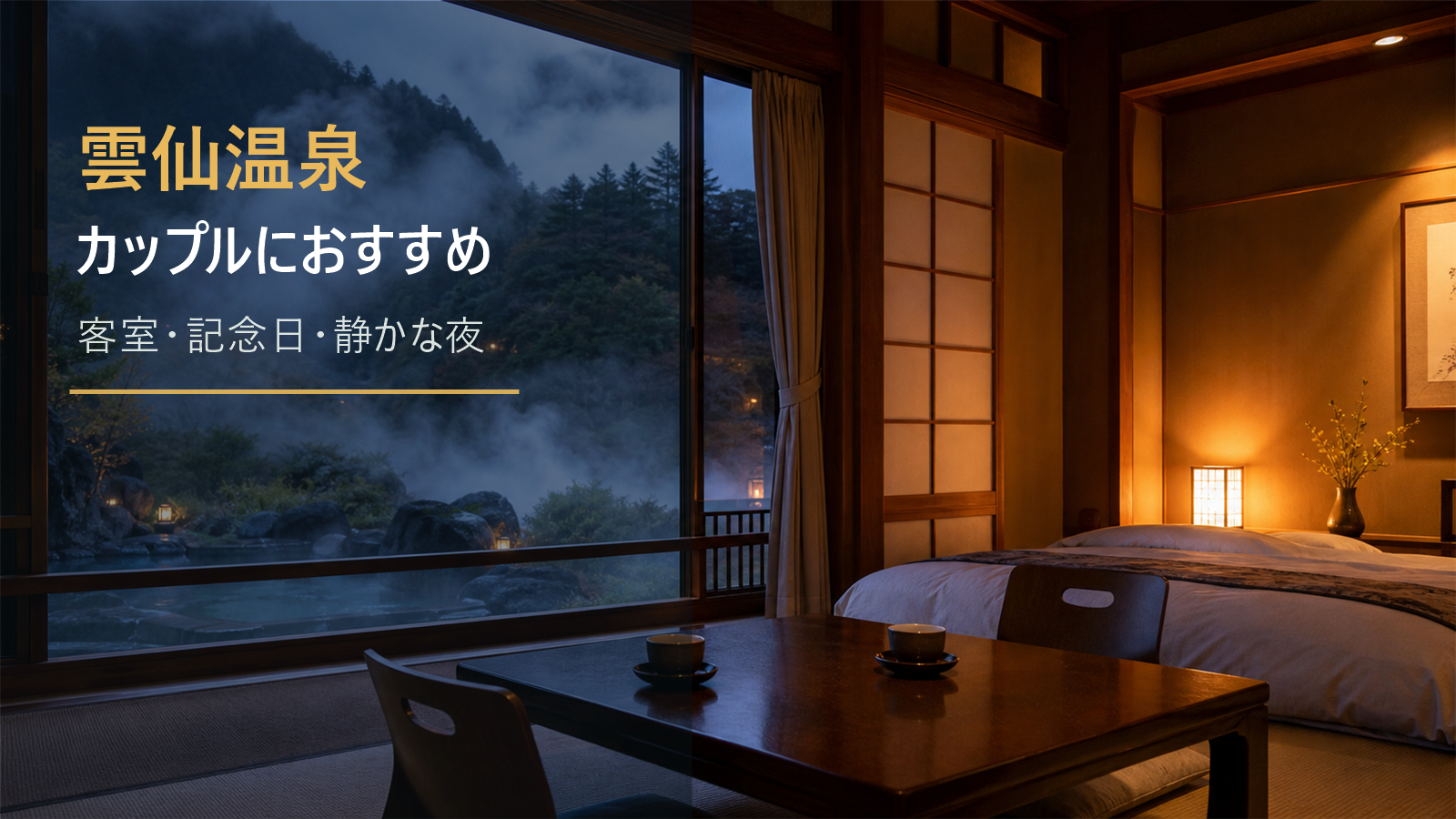 雲仙温泉のカップル旅行を示す文字入りアイキャッチ