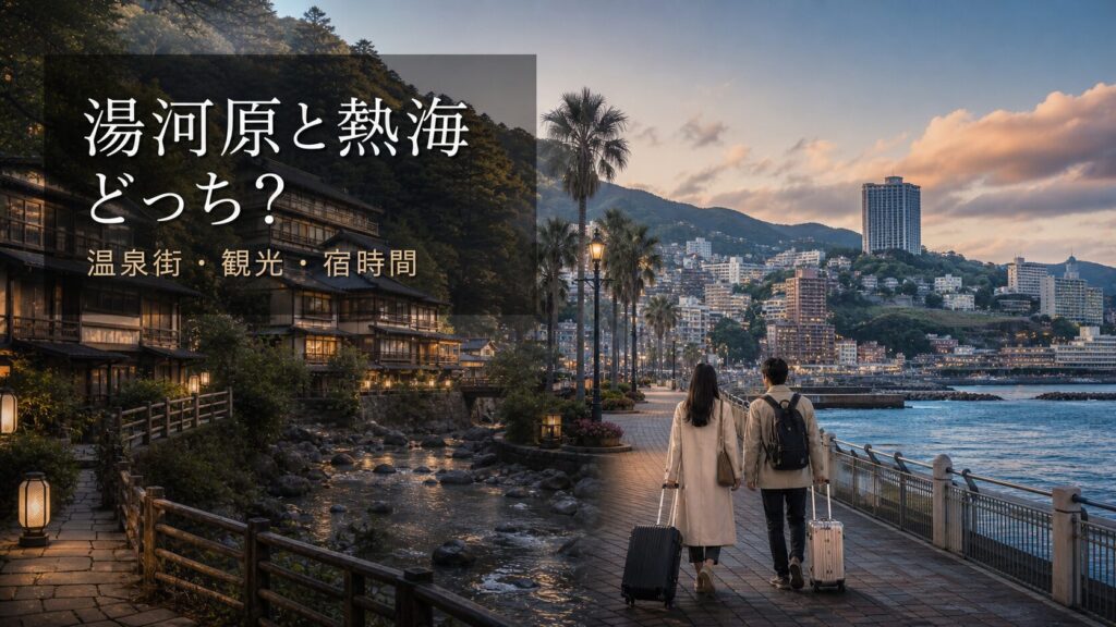 湯河原と熱海どっちに泊まる？温泉街・観光・宿時間の違いを比較