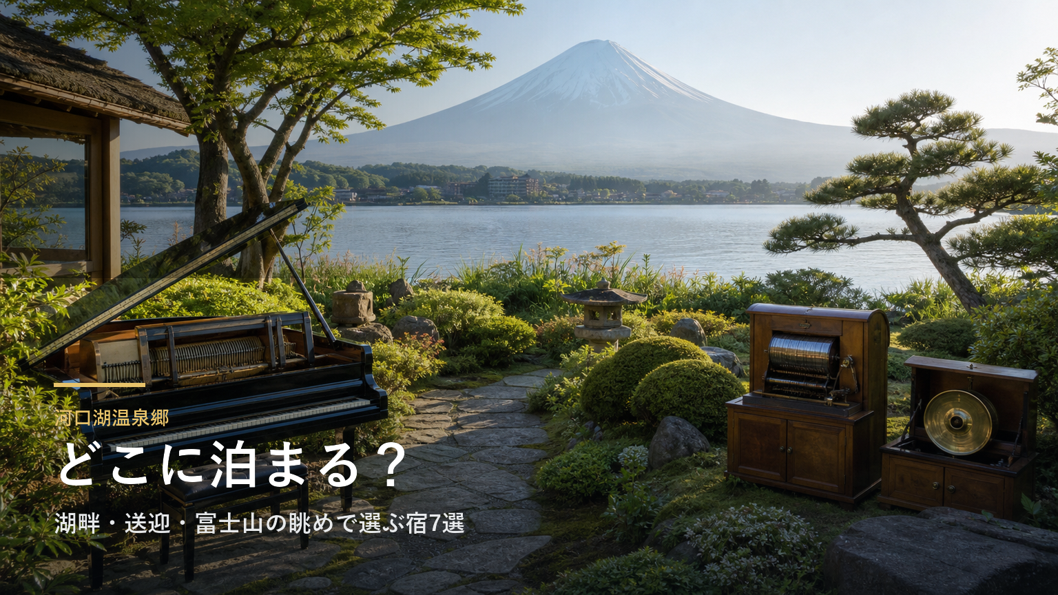 河口湖温泉郷エリアガイド｜湖畔・送迎・富士山の眺めで選ぶ宿7選