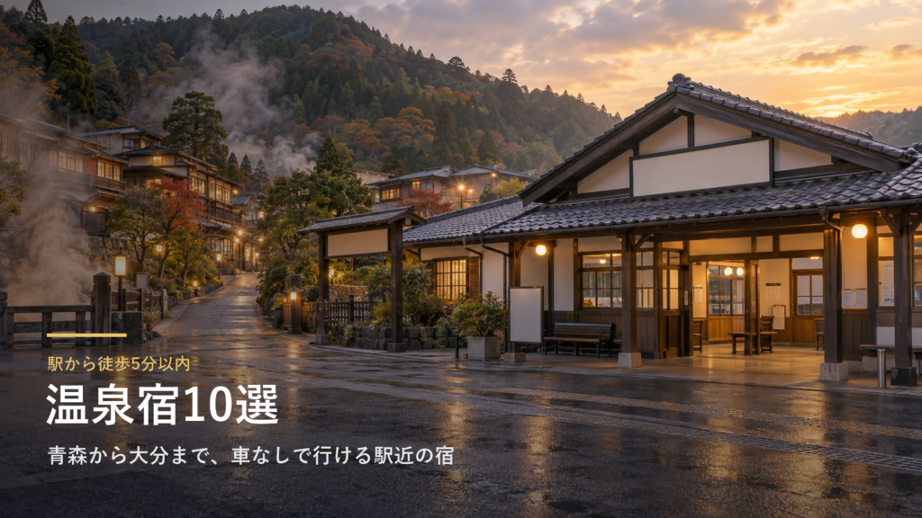 駅から徒歩5分以内の温泉宿10選|青森から大分まで、車なしで行ける駅近の宿