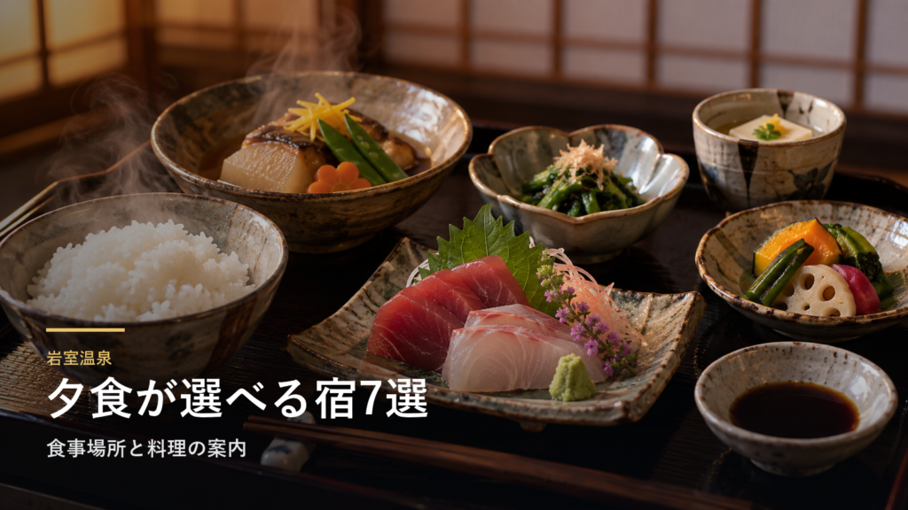 新潟・岩室温泉の夕食を楽しむ宿7選｜食事場所と料理の案内で選ぶ