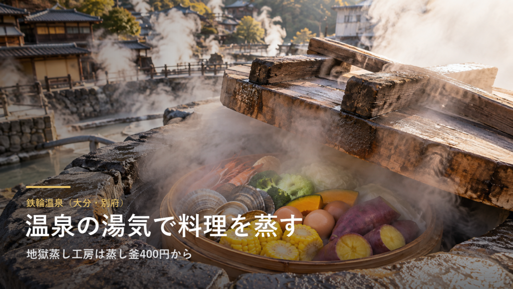 鉄輪温泉（大分・別府） 温泉の湯気で料理を蒸す