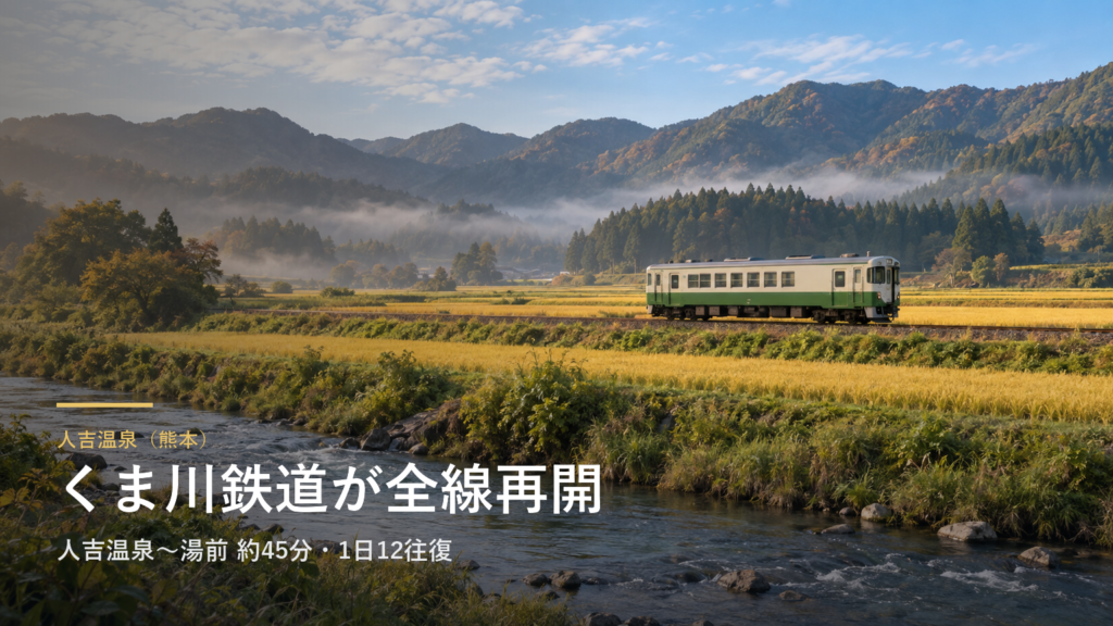 人吉温泉（熊本） くま川鉄道が全線再開