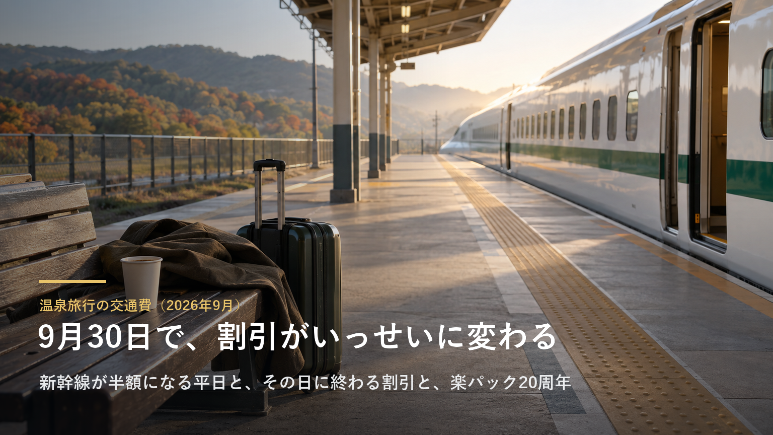 温泉旅行の交通費（2026年9月） 9月30日で、割引がいっせいに変わる