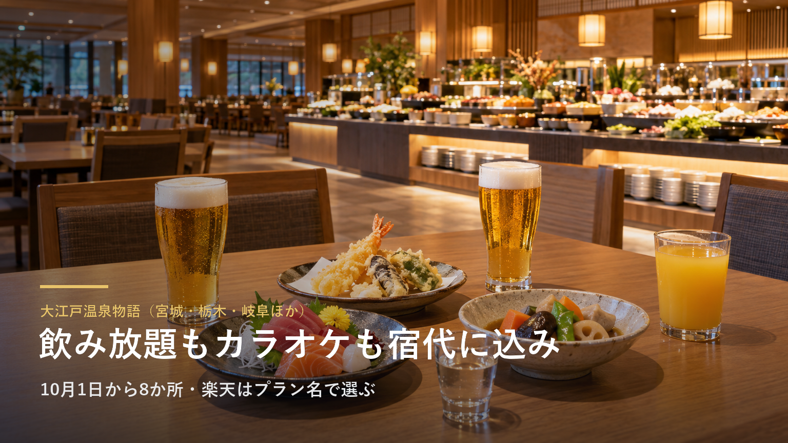 大江戸温泉物語（宮城・栃木・岐阜ほか） 飲み放題もカラオケも宿代に込み