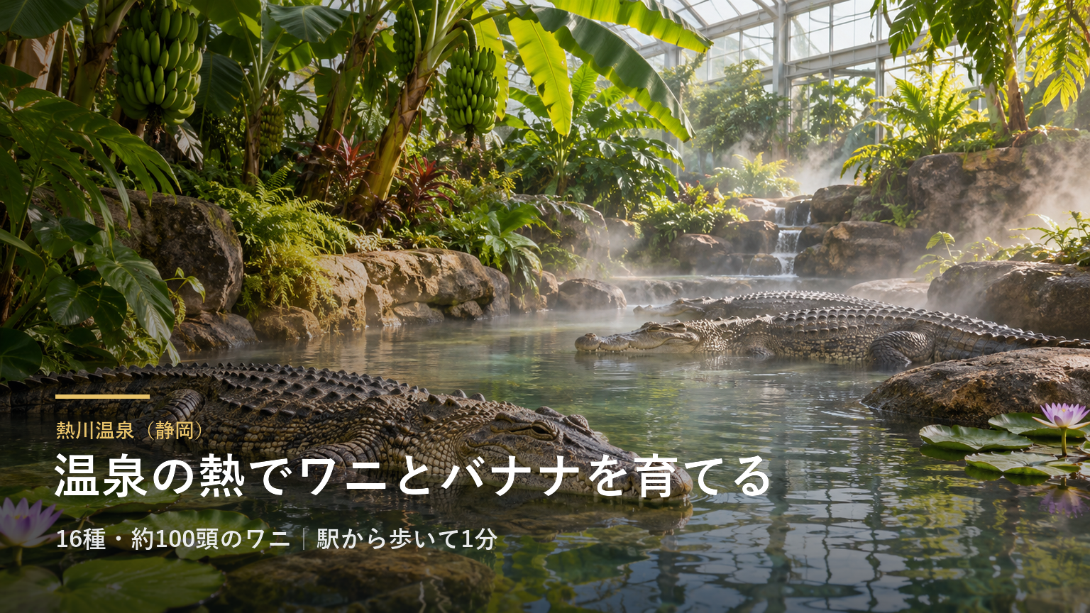 熱川温泉（静岡） 温泉の熱でワニとバナナを育てる