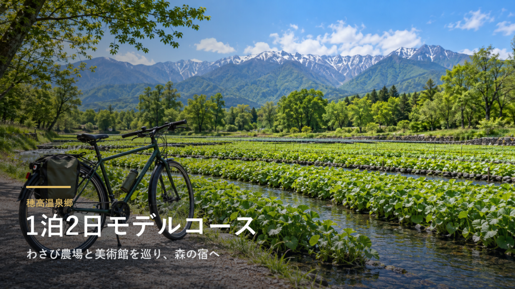 長野・穂高温泉郷の1泊2日モデルコース|わさび農場と美術館を巡り、森の宿へ