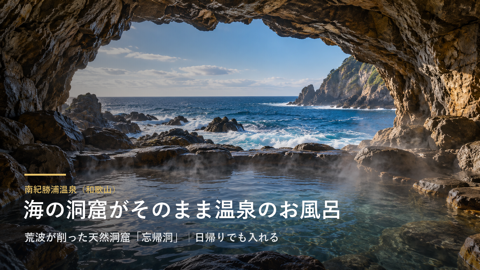 南紀勝浦温泉（和歌山） 海の洞窟がそのまま温泉のお風呂