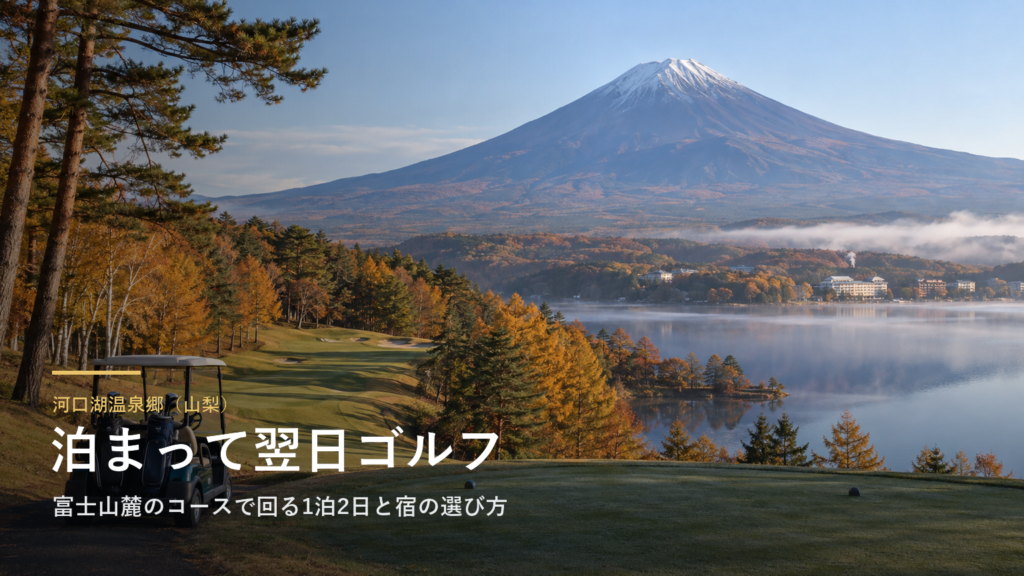 山梨・河口湖温泉郷に泊まって翌日ゴルフ|富士山麓のコースで回る1泊2日と宿の選び方