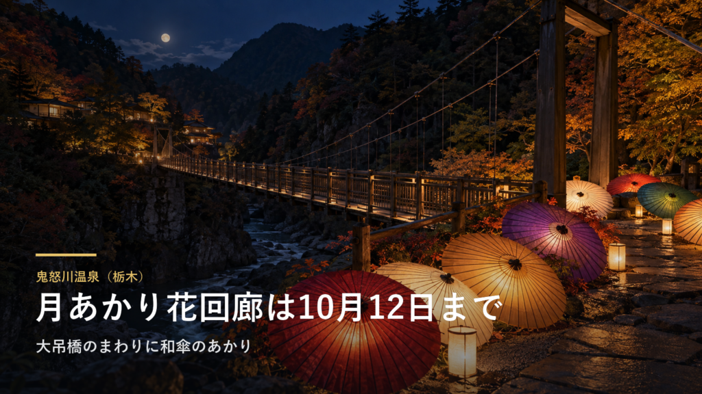 鬼怒川温泉（栃木） 月あかり花回廊は10月12日まで