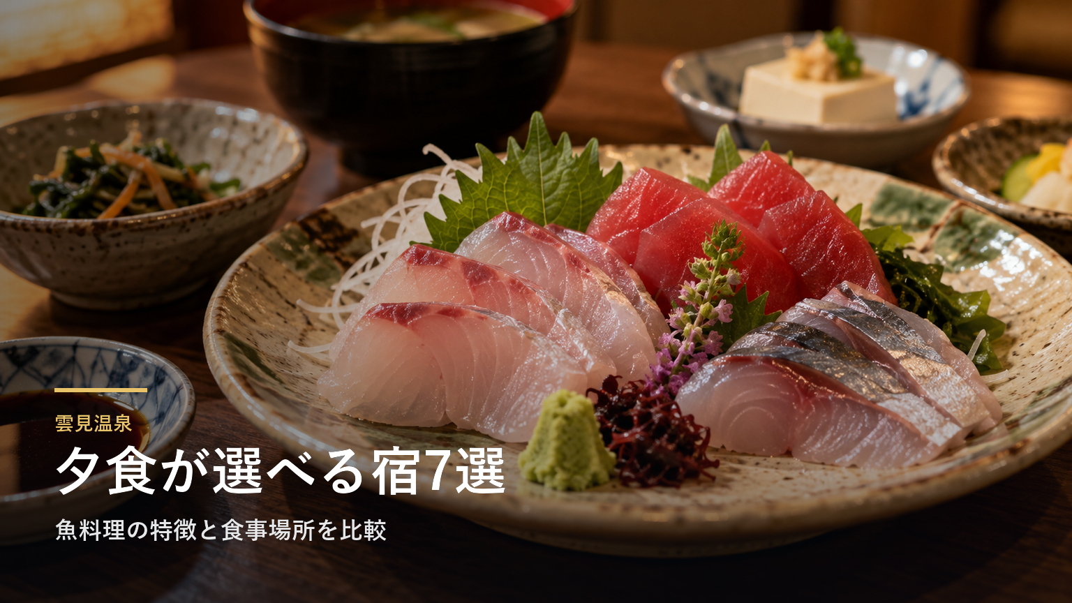 静岡・雲見温泉の夕食で選ぶ宿7選｜魚料理の特徴と食事場所を比較