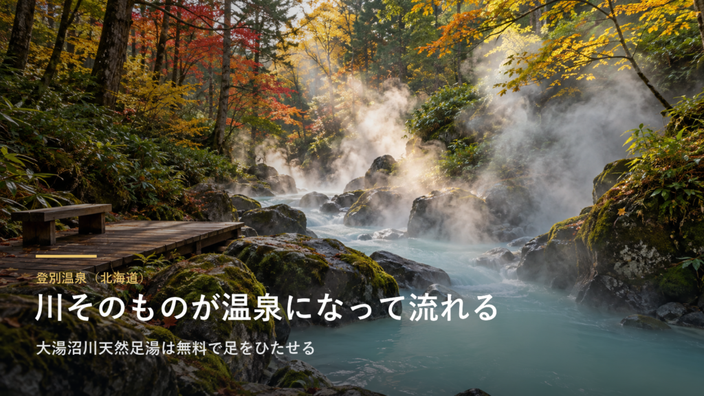 北海道・登別温泉には、川そのものが温泉になって流れる場所があります｜大湯沼川天然足湯は無料