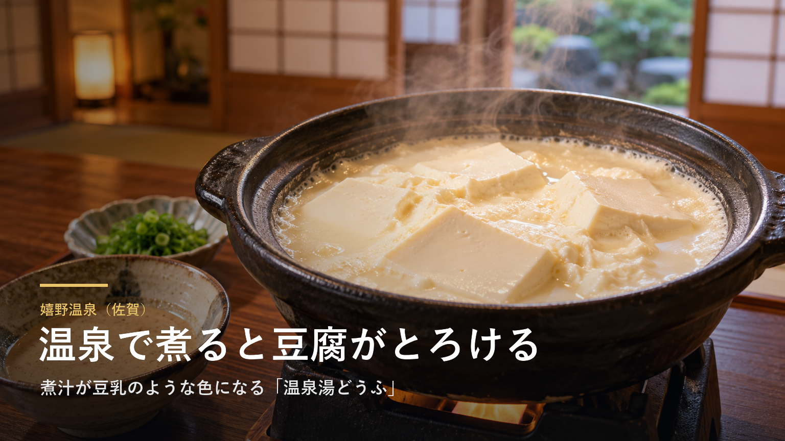 嬉野温泉（佐賀） 温泉で煮ると豆腐がとろける